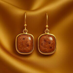 Gold and Brown Earrings for Sensitive Ears